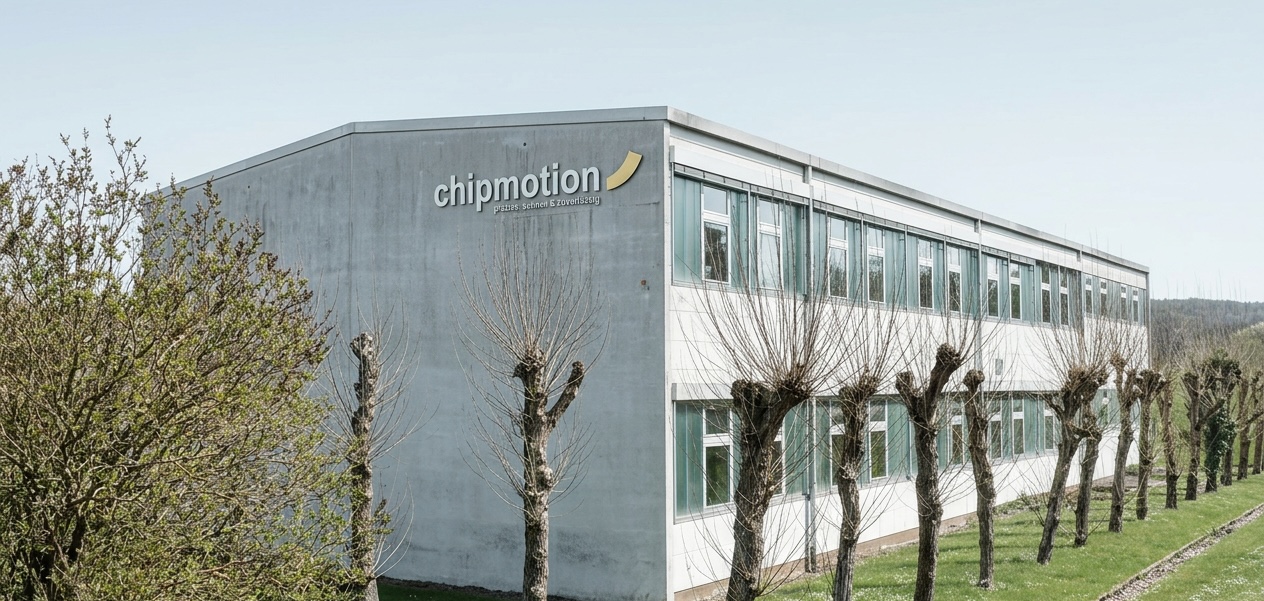 Außenansicht des chipmotion-Firmensitzes in Sulzfeld